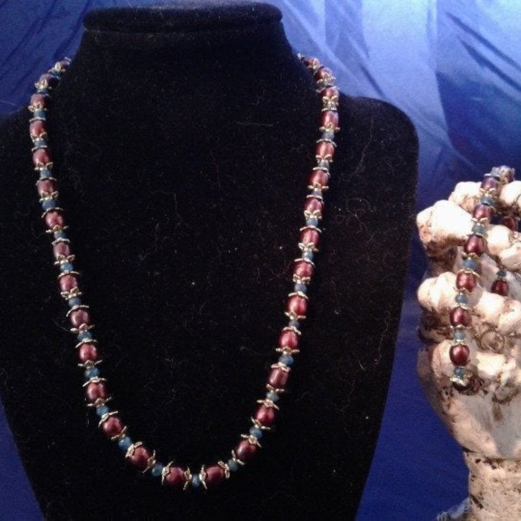 Handmade Pearl & Apatite Jewelry Set Z268
